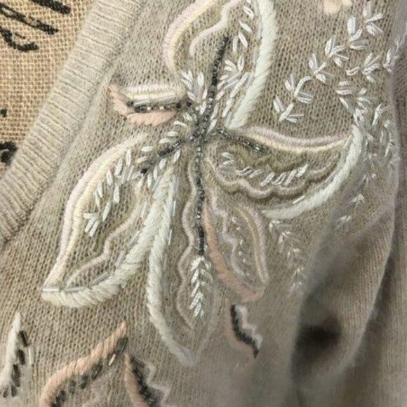 Vintage I B Diffusion Vintage Beaded & Embroidered Sweater Womens Medium - Picture 3 of 8